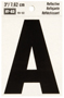 HY-KO RV-50/A Reflective Letter, Character: A, 3 in H Character, Black