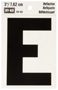 HY-KO RV-50/E Reflective Letter, Character: E, 3 in H Character, Black