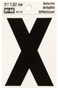 HY-KO RV-50/X Reflective Letter, Character: X, 3 in H Character, Black