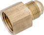 Anderson Metals 754046-0606 Tube Coupling, 3/8 in, Flare x FNPT, Brass