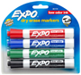 EXPO 80174 Dry Erase Marker, Chisel Lead/Tip, Assorted Lead/Tip