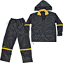 CLC R103L Rain Suit, L, 190T Nylon, Black/Yellow, Detachable Collar, Zipper