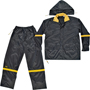 CLC R103X Rain Suit, XL, 190T Nylon, Black/Yellow, Detachable Collar, Zipper