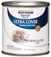 RUST-OLEUM PAINTER'S Touch 1993730 Brush-On Paint, Semi-Gloss, White, 0.5 pt