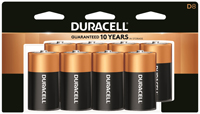 DURACELL 4133393364 Battery, 1.5 V Battery, D Battery, Alkaline, Manganese