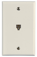 Zenith TW1001SW Telephone Wallplate, 4-1/2 in L, 2-3/4 in W, 1 -Gang, White