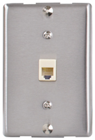 Zenith TW1001WPS Wall Phone Jack, Silver