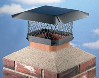 SHELTER SC99 Shelter Chimney Cap, Steel, Black, Powder-Coated, Fits Duct