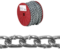 Campbell 0722527 Twist Link Coil Chain, #2/0, 70 ft L, 520 lb Working Load,