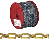 Campbell 072-3817N Plumbers Chain, 1/0, 200 ft L, 35 lb Working Load, Brass,