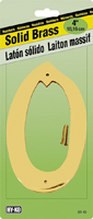 HY-KO BR-40/0 House Number, Character: 0, 4 in H Character, 2-1/2 in W