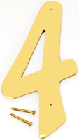 HY-KO BR-40/4 House Number, Character: 4, 4 in H Character, 2-1/2 in W