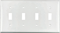 Arrow Hart 2154W-BOX Standard-Size Wallplate, 4-Gang, Thermoset, White