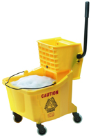 Rubbermaid FG758021YEL Mop Wringer Bucket With Wheels, 35 qt Capacity,