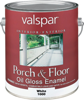 Valspar 027.0001000.007 Porch and Floor Enamel Paint, High-Gloss, White, 1