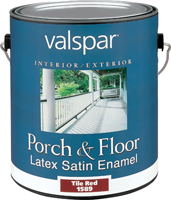 Valspar 027.0001589.007 Latex Porch and Floor Paint; Satin; Tile Red; 1 gal