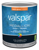 Valspar 027.0002408.005 Wall Paint; Semi-Gloss; Semi-Gloss Pastel Base; 1 qt