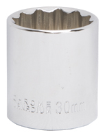 Vulcan MT6534184 Drive Socket, 30 mm Socket, 1/2 in Drive, 12-Point, Chrome