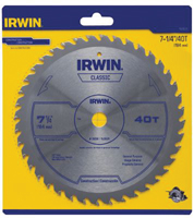 IRWIN 15230ZR Circular Saw Blade, 7-1/4 in Dia, Carbide Cutting Edge, 5/8 in