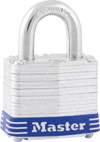 Master Lock 1D Keyed Padlock, 1-3/4 in W Body, 15/16 in H Shackle, Steel