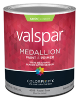 Valspar 027.0004108.005 Exterior House Paint; Satin; Pastel Base; 1 qt