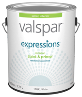 Valspar 005.0017042.007 Latex Paint; Satin; White; 1 gal Can