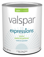 Valspar EXPRESSIONS 005.0017044.005 Interior Paint and Primer; Satin; 1 qt