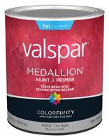 Valspar Medallion 45501 027.0045502.005 Latex Paint; Flat; 1 qt Package