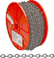 Campbell PB072-2827N Straight Link Coil Chain, #2, 190 ft L, 520 lb Working