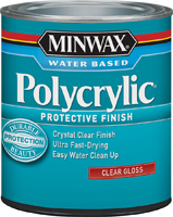 Minwax Polycrylic 255554444 Protective Finish Paint, Gloss, Liquid, Crystal