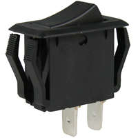 GB GSW Series GSW-41 Rocker Switch, 125/250 V, Nylon, Black