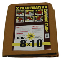 DIZE Weathermaster CA0810D Tarpaulin, 10 ft L, 8 ft W, Canvas, Tan