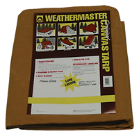 DIZE Weathermaster CA0608D Tarpaulin, 8 ft L, 6 ft W, Canvas, Tan