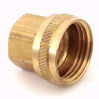 Plumb Pak PP850-65 Hose Adapter, 3/4 x 1/2 in, FHT x FIP, Brass, For: Garden