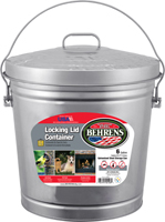 Behrens 6106 KIT Locking Lid Can, 6 gal Capacity, Galvanized Steel, Silver