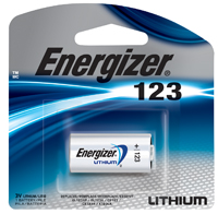 Energizer EL123AP Series EL123APBP Lithium Battery, Lithium, Manganese