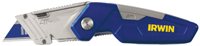 IRWIN 1858319 Utility Knife, 2-1/2 in L Blade, 3-Blade, Straight Blue Handle