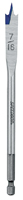 IRWIN 88807 Spade Drill Bit, Flat Flute, Hex Shank, 1/4 in Dia Shank