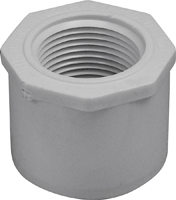 LASCO 438211BC Reducing Bushing, 1-1/2 x 1 in, Spigot x FNPT, PVC, White,