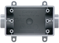 Carlon E981DFN-CTN Switch Box, 1 -Gang, 2 -Outlet, PVC, Gray