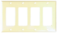 Eaton Cooper Wiring 2164 Series 2164V-BOX Standard-Size Wallplate, 4-Gang,