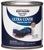 RUST-OLEUM PAINTER'S Touch 1922730 Brush-On Paint, Gloss, Navy Blue, 0.5 pt