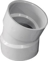 CANPLAS 192553 Pipe Elbow, 3 in, Hub, 22.5 deg Angle, PVC, White