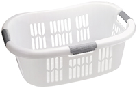 Rubbermaid Hip-Hugger FG299787WHT Laundry Basket, 1.5 bu Capacity, Plastic,