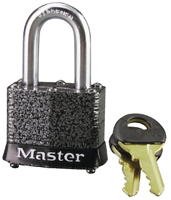 Master Lock 380D Keyed Padlock, 1-9/16 in W Body, 1-1/8 in H Shackle, Steel