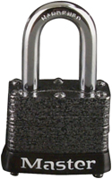 Master Lock 380T Keyed Padlock, 1-9/16 in W Body, 1-1/8 in H Shackle, Steel