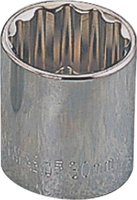 Vulcan MT6529093 Drive Socket, 12 mm Socket, 1/2 in Drive, 12-Point, Chrome