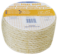 Wellington 18090 Rope; 3/8 in Dia; 50 ft L; 165 lb Working Load; Sisal;