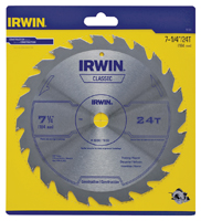 IRWIN 15130 Circular Saw Blade; 7-1/4 in Dia; 5/8 in Arbor; 24-Teeth;