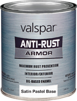 Valspar 044.0021881.005 Armor Enamel Paint; Satin; Pastel Base; 1 qt Carton